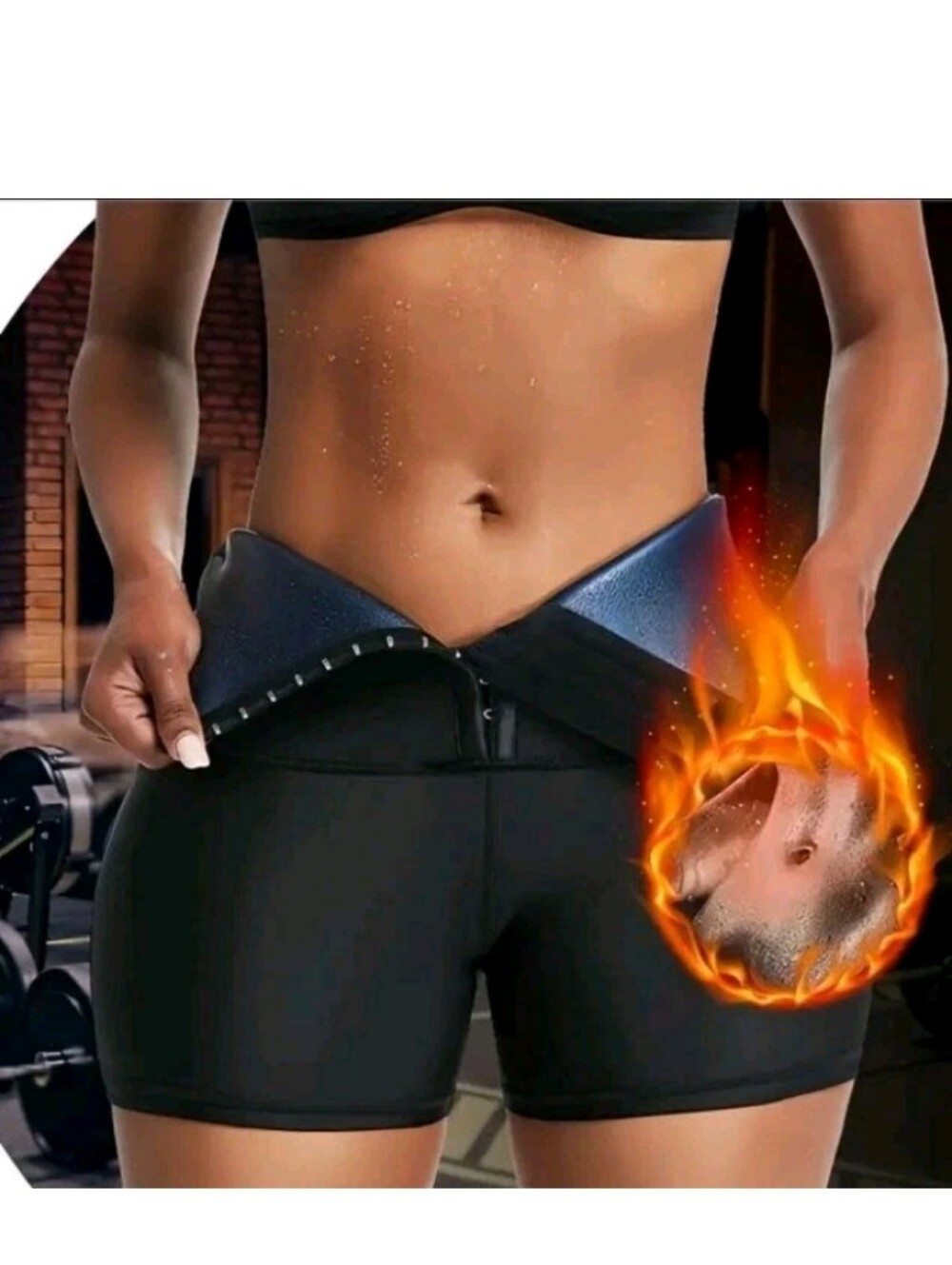 Black High-Waist Thermal Workout Shorts